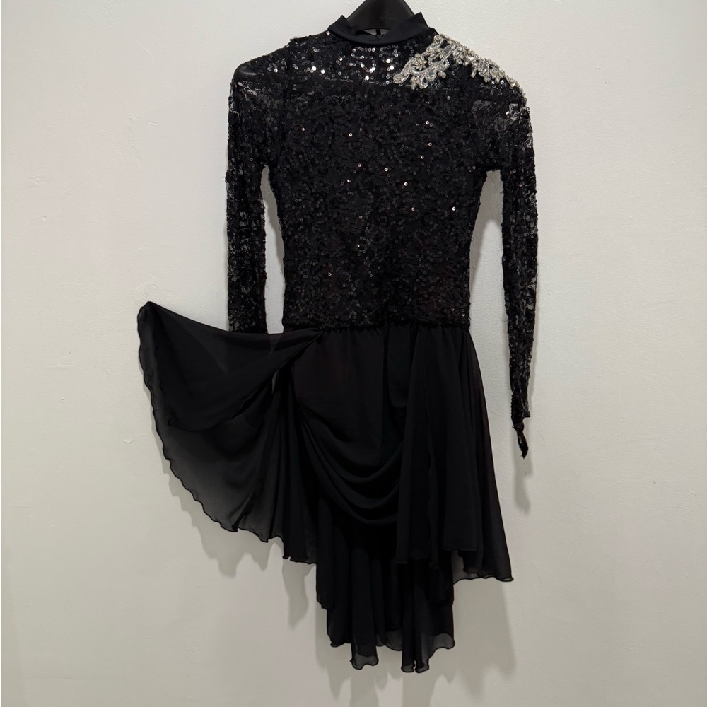 Chic Skating/ Dance Black Sequin Dress